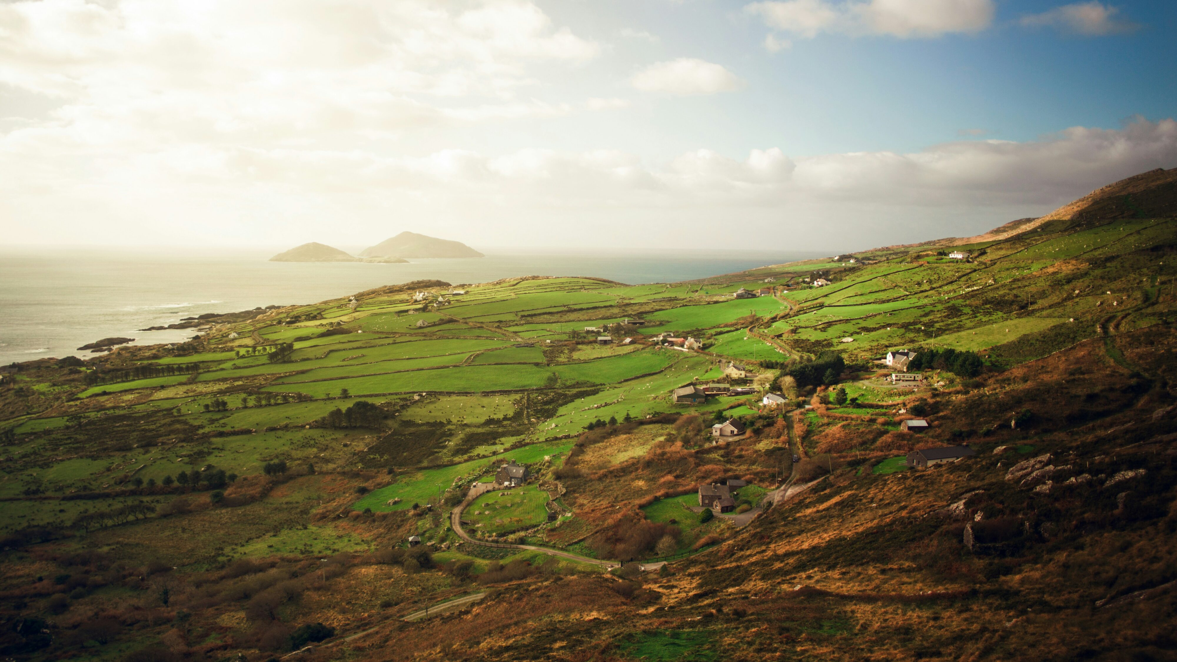 Rolling hills in rural Ireland